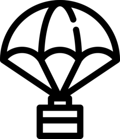 Package With Parachute Line Art Svg Vector, Free Vectors File